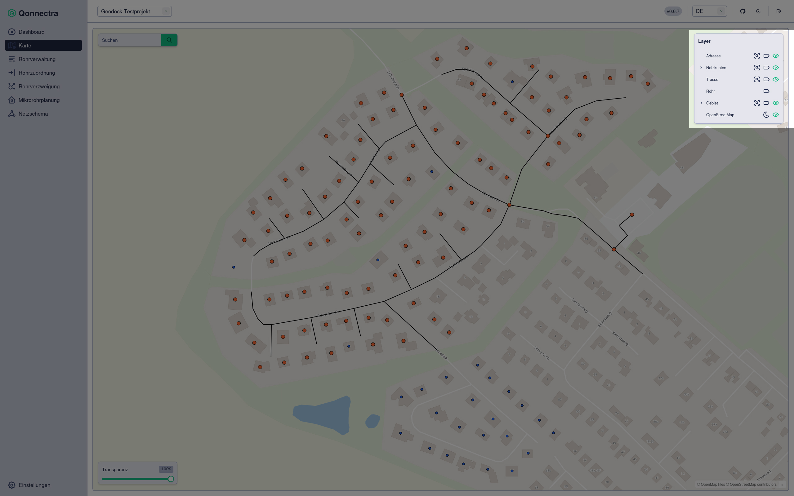 Screenshot Karte mit Hervorhebung der Legende oben rechts